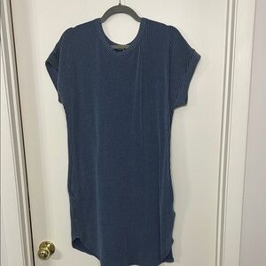 HEIMISH USA Navy Striped Midi Dress